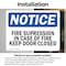 Signmission Fire Suppression In Case Of Fire Keep Door Closed OSHA Notice Sign, Vinyl Decal, 5in x 3.5in, 2PK OS-2PACK-NS-D-35-L-12699 - alternate 6